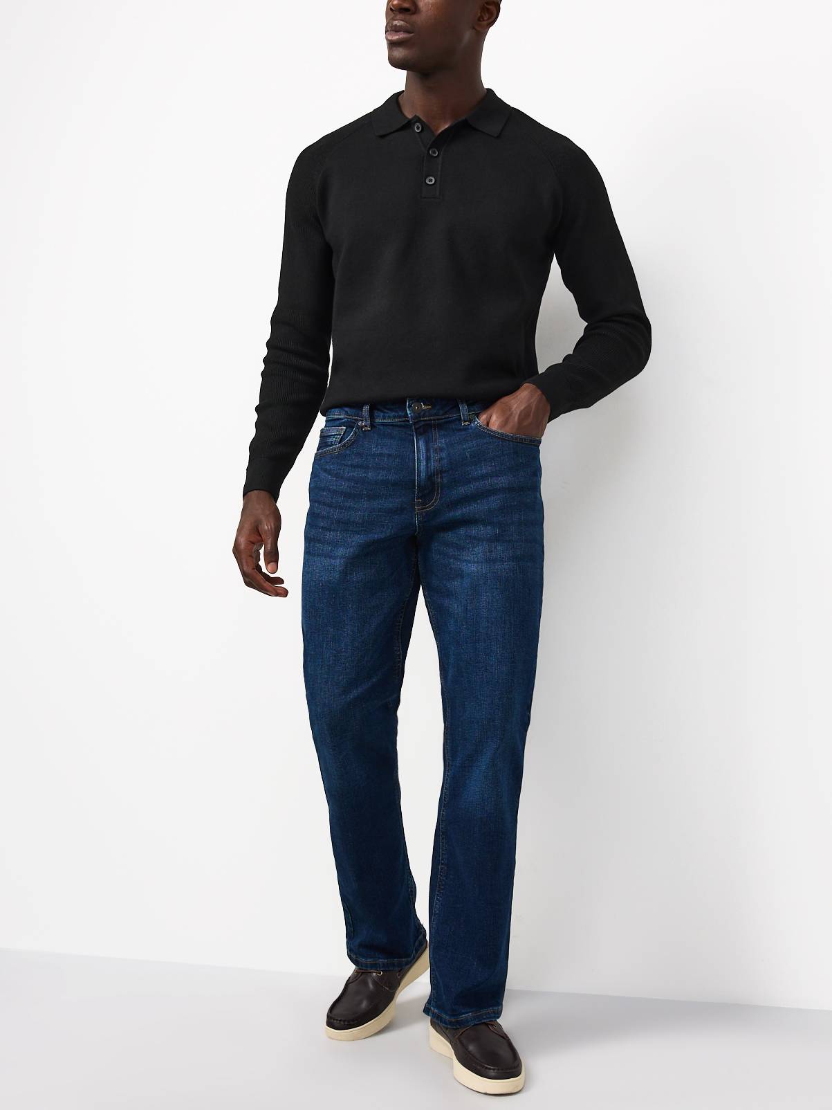 Dark Wash Bootcut Stretch Jeans 40R - Image 1